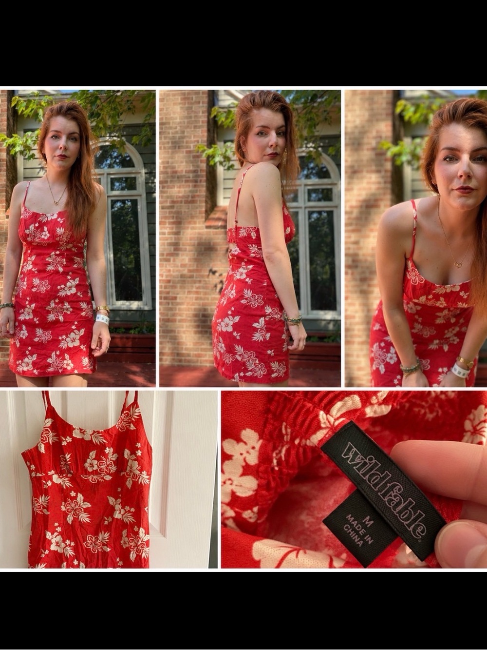 wild fable Red Floral Slip Mini Dress